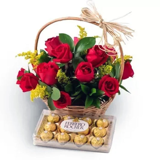 Chocolate & Rose basket Gift